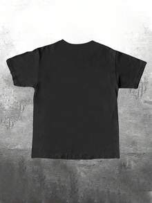 Glimmora 女士休闲字母和水豚印花圆领短袖T恤，夏季 - 黑色 - 查看 2