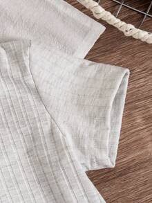 Souflis Souflis 男女宝宝罗纹高领T恤，浅灰色，适合宝宝夏季各种场合穿着，百搭实用，是夏季宝宝的最佳选择 - 灰色 - View 7
