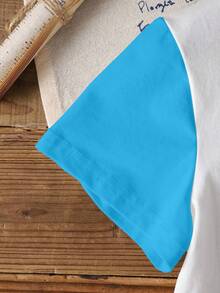 CoComelon X SHEIN Young Boy Casual Contrast Color Cartoon Figure Graphic Round Neck Short Sleeve T-Shirt, Summer - White - View 4