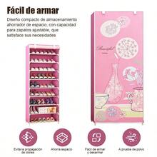 Muebles 10 Niveles Estante De Calzado Organizador Cubierta antipolvo Para Zapatero, Protector de 10 capas con cremallera para armario de zapatos, cubiertas de muebles para el hogar, cubierta Rectangular plegable Zapatero zapatera 10 Nivel de Zapatos de gabinete en Rack, Estante del Zapato de Lona Permanente del Organizador del almacenaje, for 30 Pares Zapatos con Prueba de Polvo Cubierta zapatera Zapatero - Rosa - Ver 4