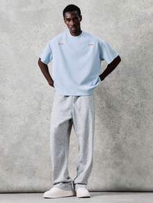 SUMWON Elliot Essentials 圆领短袖T恤，印有品牌文字图案，适合日常休闲穿着，纯色款 - 藍色 - 查看 7