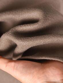 CosyJoli Plus Size Women Casual Loose Solid Color Poncho Style Jacket In Fall/Winter - Brown - View 7