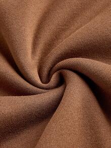 Manfinity Hypemode Standard Size Men's Funny Cartoon Backpack, Brown Bear Pattern Crew Neck Fleece Sweatshirt, Gift For Boyfriend