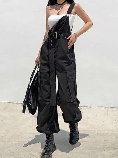 INAWLY 女士标准尺寸休闲工装连体裤