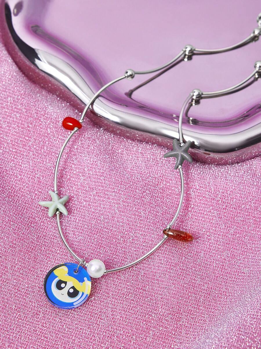 THE POWERPUFF GIRLS X SHEIN Kalung Bertingkat untuk Wanita - MultiWarna - View 1