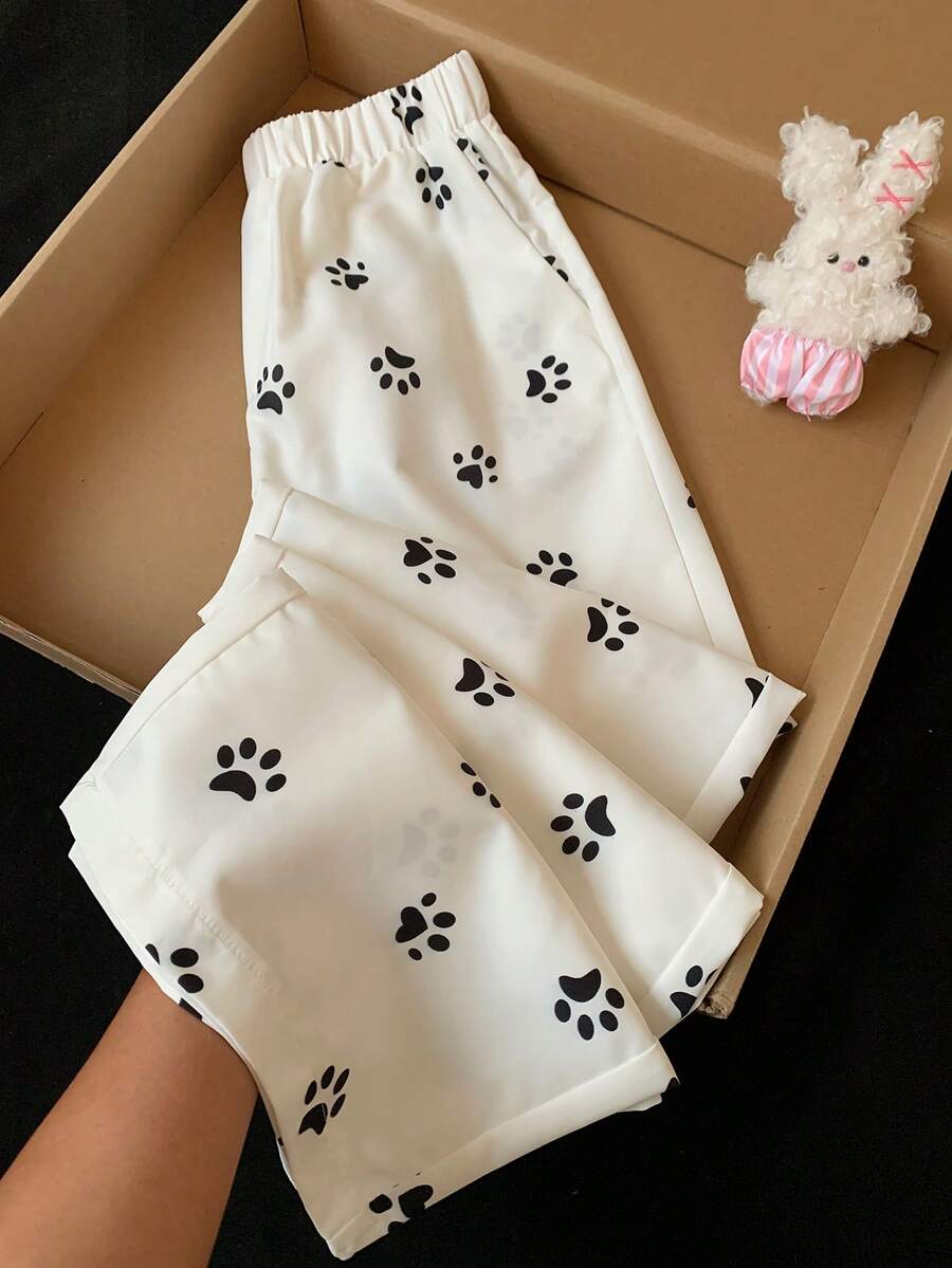 Comfortcana 2026 New Arrival Spring/Summer Women's Claw Print Casual Pants Beach Outfit For Women Holiday Outfits For Women Y2k Work Outfits For Women Women's Country Pants White Pants - White - View 1