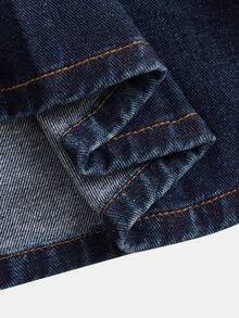 Toddler Girls' Denim Pleated Skirt, Versatile Design For School, Casual And Travel Occasions, Spring/Summer - Dark Wash - View 4