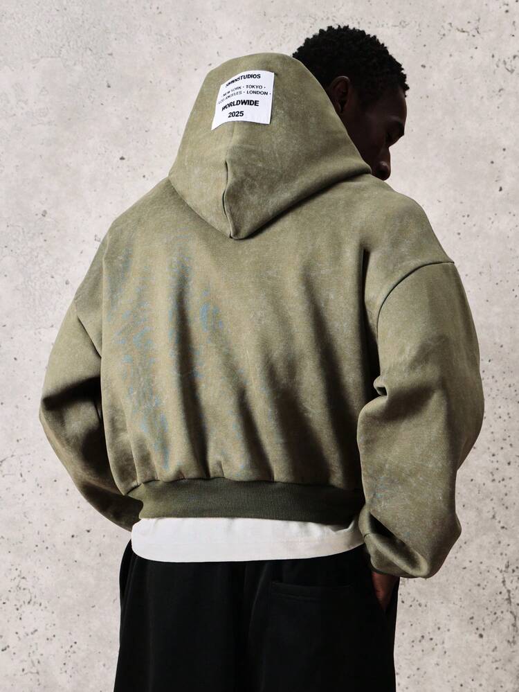 Bluza z kapturem oversize ze ściągaczem