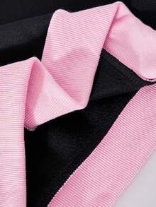 SHEIN 2件套女童休闲简约蝴蝶结装饰圆领长袖卫衣和裤子套装 - 黑色 - 查看 5