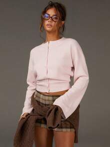 Athîral 女式纯色简约休闲长袖开衫