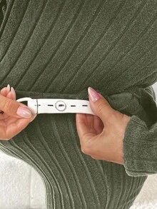SHEIN 2pcs Maternity Casual Solid Color Hoodie And Pants Set, Autumn Fall - Army Green - View 7