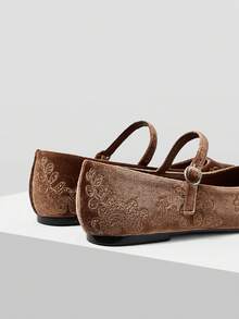 MOTF BAILARINAS CON BORDADO FLORAL PARA MUJER - Marrón - Ver 7