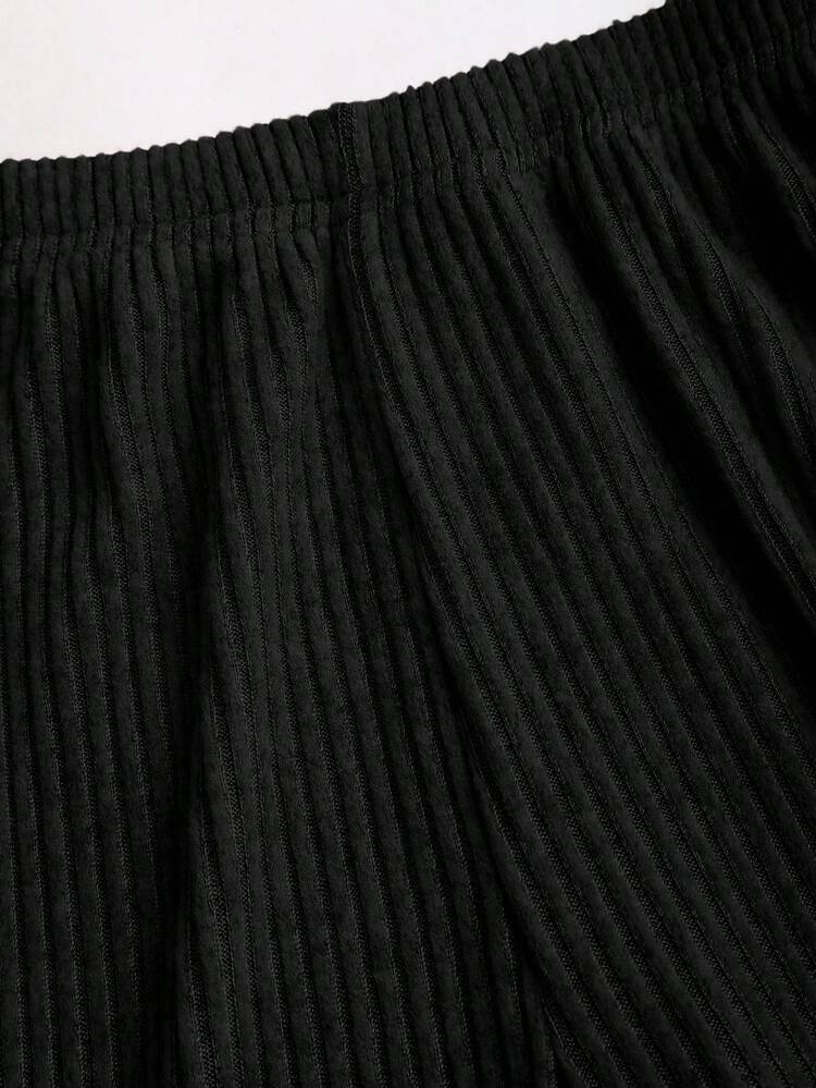 Sweetra Elegante conjunto de 2 piezas de estilo vintage para mujer, con diseño de cuello con volantes, minimalista y elegante, pierna recta ajustada, versátil para uso casual, laboral y diario, otoño/invierno - Negro - Añade 5