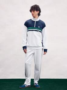 Open Phase 男士条纹印花拉链连帽衫和长裤套装，秋季服装 - 彩色 - 查看 5