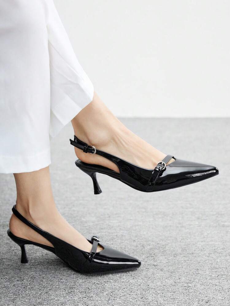 CUCCOO BIZCHIC Women's Elegant Pointed Toe Buckle Pumps, Suitable For Commuting For Christmas
