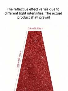 红色亮片地毯，5米长，不掉粉，适用于婚礼、生日派对、舞台、拍照背景，易于卷起，可重复使用。