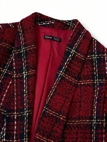 Ellevyn Women's Red Tweed Blazer, Christmas - Multicolor - View 7