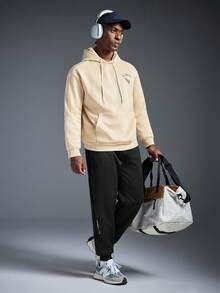 Driftmere 男士 Mountain 圖案抽繩連帽衫 - 卡其色 - 查看 3