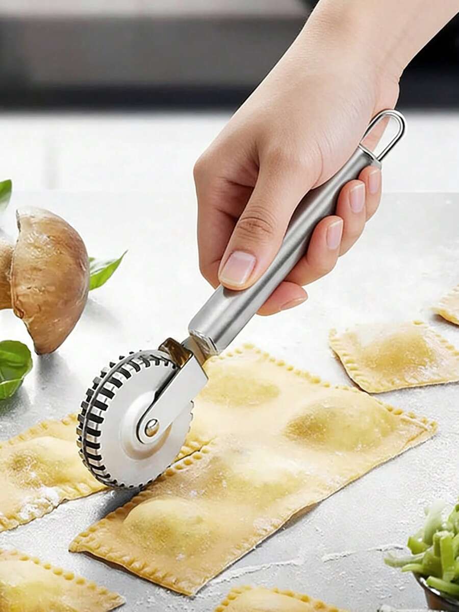 Stainless Steel Pie Crust Embossing And Edge Crimping Roller - Stainless Steel Pie Embossed Edge Sealing Roller - View 1