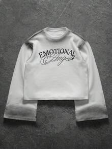 PAVTROS 男士长袖T恤，喇叭袖设计，渐变印花图案，流行潮流ins风，休闲穿着，成熟休闲通勤，返校季，度假，送给老公或男友的礼物，情侣装，Y2K风格，节日，复古，街头风，新年 - 白色 - 查看 3