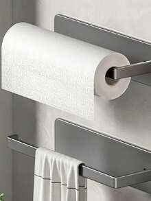 2件/1件浴室卫生纸收纳架，免打孔铁架，适用于纸巾盒和卷纸架，多功能收纳架，适用于厨房和浴室 - 彩色 - 查看 10