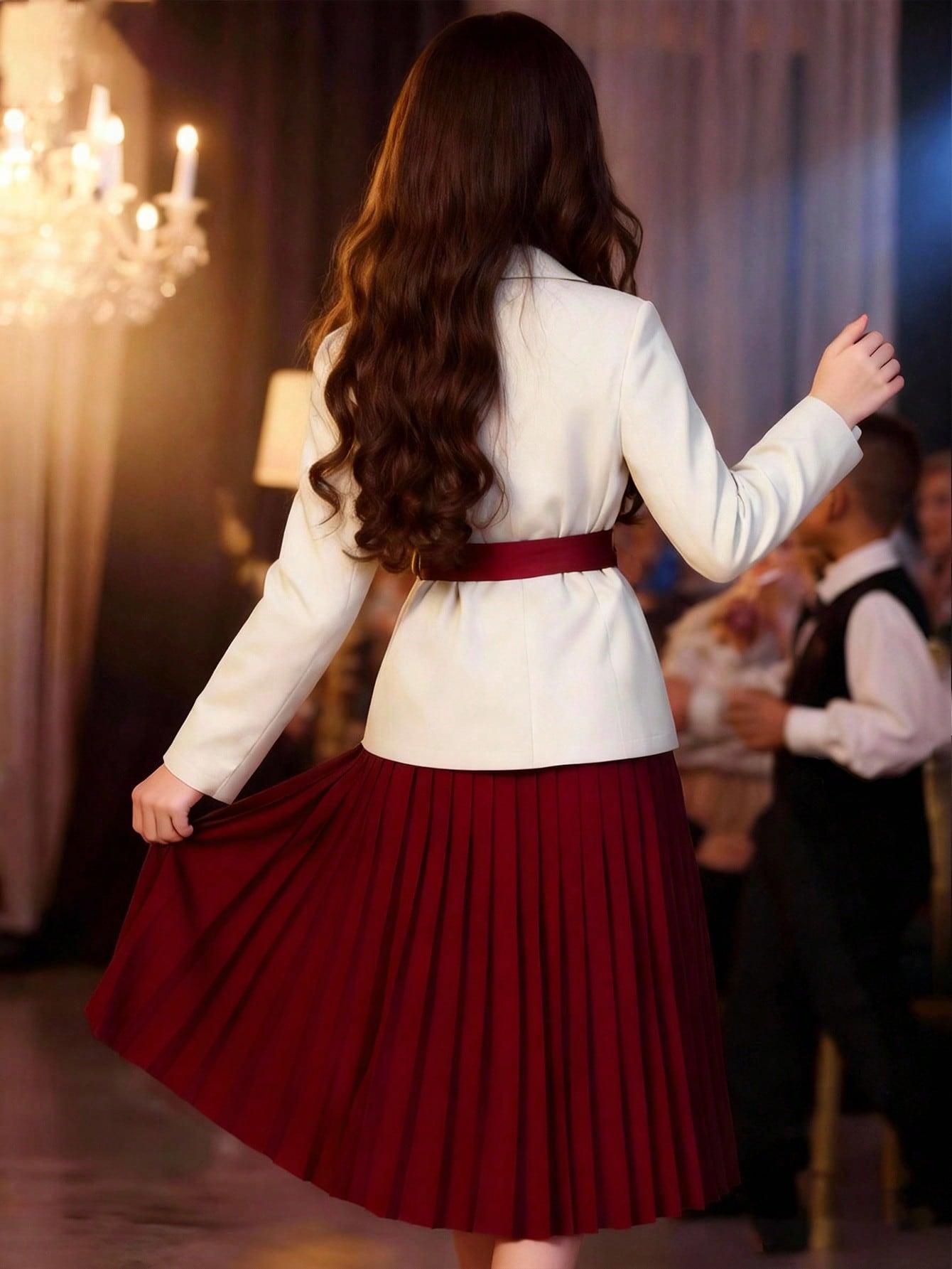 Sparklyn طقم بنطلون وسترة أنيقة ذات ياقة مزدوجة ال...