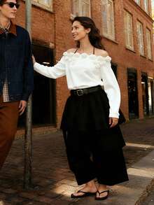 女士杏色简约舒适方头平底人字拖，适合海滩、度假和居家穿着