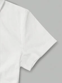 Camiseta de manga corta con cuello redondo, adornada con estampado, para ropa de Año Nuevo, camisetas gráficas para mujeres - Blanco - Ver 3