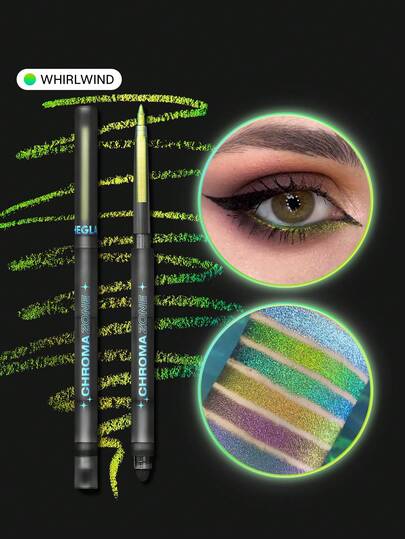 Chroma Zone Multichrome Gel Liner-Whirlwind 3 Colori Eyeliner In Gel Lucido Ultra Pigmentato Con Finitura Lucida, Impermeabile E Anti-Sudore, Senza Sbavature, Giallo Oro, Multiuso, Eyeliner Liscio Per Feste Di Natale Del Marchio Bellezza Trucco Cosmetico Per Donne Ragazze Perfetto Per Autunno Inverno Ideale Per Y2K Elegante Moda Adatto Per Compleanno Natale Presente Festa Pronto Migliore Colore