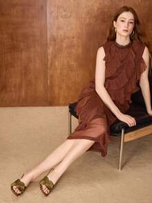 MOTF PREMIUM WOMEN BRAID SQUARE TOE HEELED SANDALS FOR CHRISTMAS - Brown - View 10