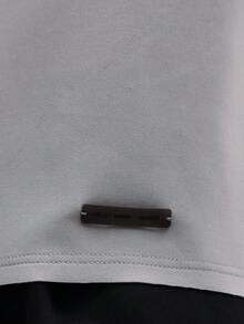 SUMWON Oversized Boxy Crew Neck Short Sleeve T-Shirt Casual Streetwear Urban Style Relaxed Fit Summer Spring Plain - Grey - View 6