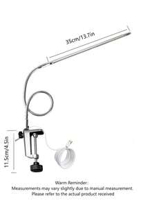 USB LED 台灯，可调节夹式 LED 美甲灯，护眼鹅颈灯管，360° 旋转，带开关，LED 夹灯，适用于美甲、阅读，适合书桌、床头柜、卧室、办公室、学校等场所。 - 均碼 - 查看 7