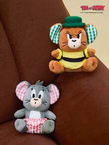 TOM & JERRY Cute Butch Mouse Plush Keychain From Cat & Mouse Plaid Series – Adorable Butch Character Charm, Soft Fuzzy Checkered Accessory For Bags, Keys, Backpacks & Car Decor, Sweet Daily Ornament For Kids - Brown - View 1