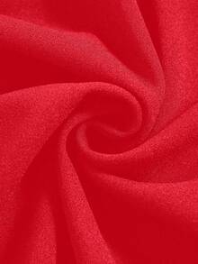 Girls' Casual All-Match Versatile Commuting Ladylike Urban Knit A-Line Ruffle Hem Mini Skirt - Red - View 5