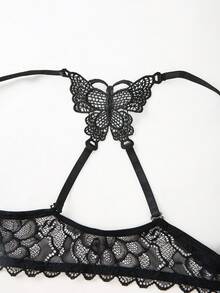 DesireSculpt 1 Áo ngực ren hình bướm đan chéo nhiều kiểu dáng có gọng cài trước cho nữ, phù hợp cho mùa hè - màu đen - Xem 7