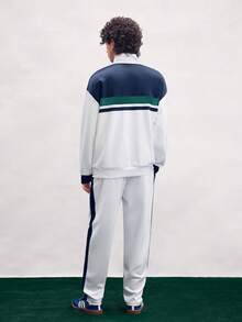 Open Phase 男士条纹印花拉链连帽衫和长裤套装，秋季服装 - 彩色 - 查看 2