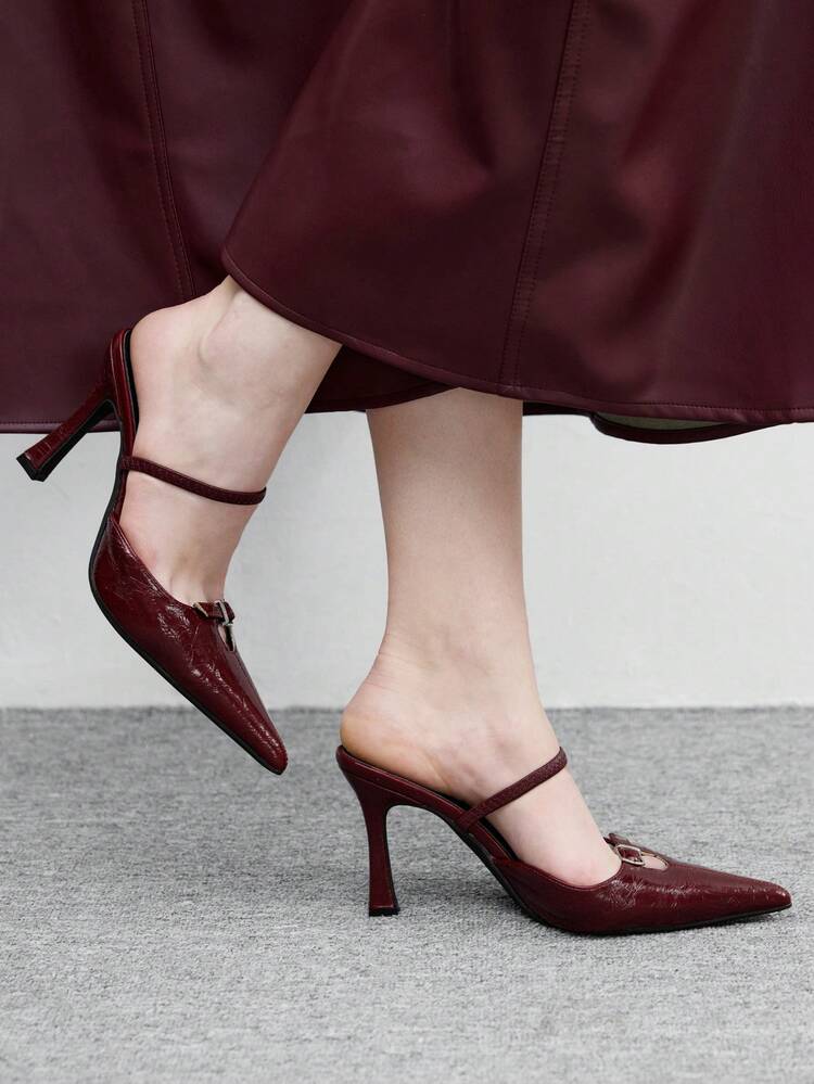 CUCCOO BIZCHIC Women's Elegant Pointed Toe Pumps With Buckle, Suitable For Commuting For Christmas