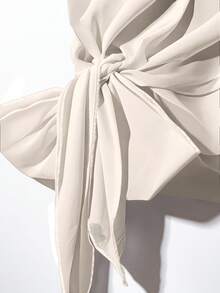 Rusticease 女士系带蝴蝶结衬衫和直筒裤两件套，休闲款 - 彩色 - 查看 4