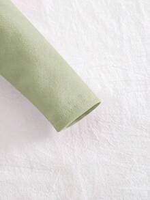 Cozy Pixies 新生男宝宝两件套纯色针织柔软圆领长袖连体衣套装，适合春、夏、秋、冬四季室内外穿着 - 彩色 - 查看 5