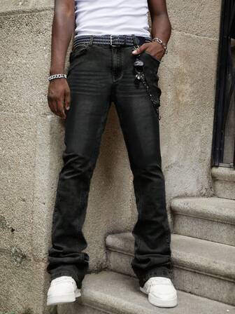 Street Life Jeans casuales con volantes y bolsillos para hombres