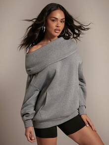 Hauture 女士休闲长袖卫衣 - 灰色 - 查看 5