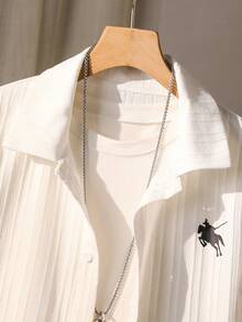 SHEIN Mirajuku 2pcs/Set Casual Teenager White Shirt And Pants Suit, Versatile And Minimalist Style For Tween Boys - Black and White - View 7