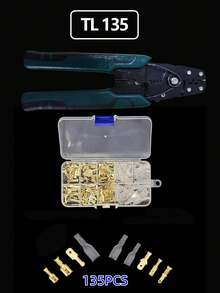 Kìm bấm đầu nối điện mini đa năng kèm dụng cụ cắt tuốt dây, dụng cụ bấm cầm tay nhiều đầu nối, dụng cụ dành cho nam giới - Màu be - Xem 13