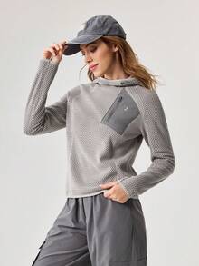 OutZeal 女士冬季保暖运动卫衣，适合露营、徒步等户外活动，长袖设计，带前拉链口袋 - 灰色 - 查看 6