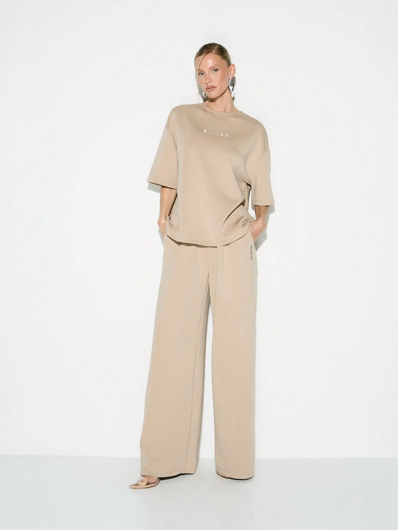 KIZN Wide Leg Drawstring Sweatpants With Side Pockets