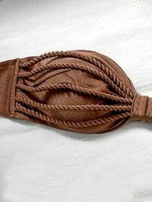 Swim Vcay Costum de baie sexy pentru femei, cu imprimeu de frânghie, culoare solidă, tip bandeau, primăvară/vară