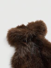 ROMWE Grunge Punk Y2K渐变毛绒拼接透视网纱性感紧身吊带背心 - 棕色 - 查看 3