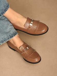 Rosivie Women's Casual Versatile Flat Loafers - Brown - View 7