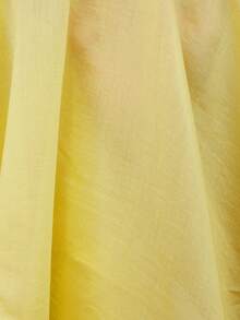 Revavyn Women's V-Neck Layered Ruffle Trim Loose Sheer Luster Long Sleeve Blouse - Yellow - View 7