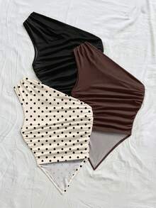 Soleia Áo cánh thời trang Y2K không tay nhún bèo viền bất đối xứng dành cho nữ - Nhiều màu - Xem 2